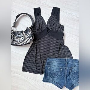 Black Polka Dot Women's Mini dress